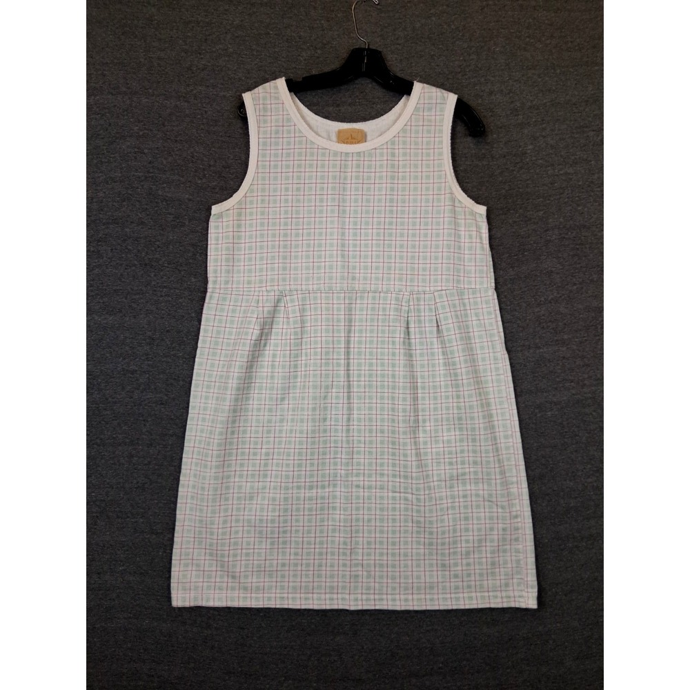 VTG CMI Womens Dress L Pastel Plaid Cotton USA Prairie Cottage Grannie 80s 90s